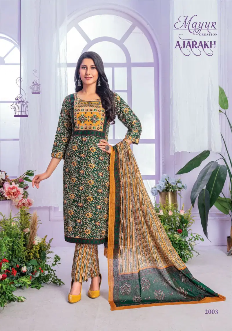 Ajarakh Vol 2 By Mayur Cotton Printed Kurti With Bottom Dupatta Wholesale Clothing Suppliers In India

